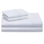 MALOUF Supima Cotton Sheets-100 Percent American Grown Long Staple-Sateen Weave-Extra Deep Pockets-Single Ply-600 Thread Count California White, Split Cal King