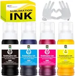 lexmate 400ML Autofill Sublimation Ink Compatible for Epson ET-2800 ET-2850 ET-4850 ET-3850 ET-2400 ET-3830 ET-2760 ET-15000 ET-4800 Inkjet Printers, Heat Press Transfer on Mugs T-Shirts