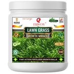 Erwon® Lawn Grass GROWTH MIRACLE Fertilizer, Fast Action Organic Granules for rapid Overall Healthy Growth of all types of lawn grass. (900 gm)