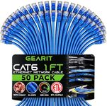 GearIT Cat 6 Ethernet Cable 1 ft (50-Pack) - Cat6 Patch Cable, Cat 6 Patch Cable, Cat6 Cable, Cat 6 Cable, Cat6 Ethernet Cable, Network Cable, Internet Cable - Blue 1 Foot