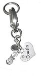 Hidden Hollow Beads Charm Key Chain Ring, Women's Purse or Necklace Charm, Comes in a Gift Bag! (Cousin)