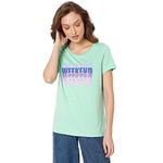 Vero Moda Women's Printed Regular Fit T-Shirt (238409401-Spring Bud_Spring XS)