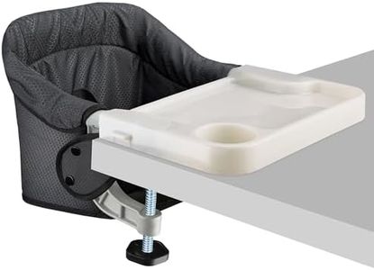 Hook On Chair with Removable Dining Tray,Portable Table High Chair, Folding Baby Chair with Storage Bag for Indoor/Outdoor(Black)