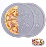 LYNG Pizza Pans 13 Inch, 2 Pack Silicone Nonstick Pizza Tray For Oven, Pizza Pan With Holes Dishwasher Safe, Suitable For Home Kitchen Dark Baking Grey