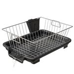 TEX-RO Dish Drying Rack with Drainer Tray | Stainless Steel Vessel Drainer Basket for Kitchen | Utensils Drying Rack with Spout | Bartan Basket Stand for Sink | Kitchen Dish Rack, 29 cm