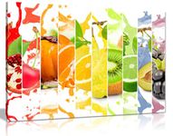 Rainbow Colourful Fruit Healthy Kitchen Canvas Wall Art Picture Print (24x16)