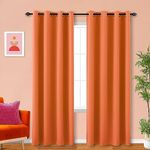 KOUFALL Living Room Curtains 96 Inches Long,Window Treatments Fall Decorations for Bedroom Home,Orange