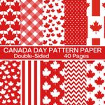 Canada Day Scrapbook Paper 40 Pages 20 Sheets: Canada Pattern Paper: Double Sided for Scrapbooking, Card Making, Origami, DIY and More