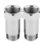 2Pcs O2 Sensor Spacer, M18*1.5 Spark Plug Non Fouler Catalytic Converter Cleaner Check Engine Light Fix Extension 45mm Length (Silver) (Type D)