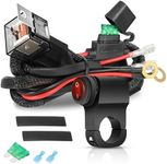 OFFROADTOWN 1 Lead LED Light Bar Wiring Harness Kit w/Motorcycle Handlebar Switch 7/8" 12V 40A Relay Fuse Nylon Wire Harness for ATV Dirt Bike Snowmobile Motorcycle Lights