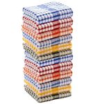 ALOUD CREATIONS 10pc Large Size Kitchen Towel | Dish Towels | Tea Towel | for Cleaning & Quick Drying of Plates & Glasses | 100% Cotton | Multicolour | 45 X 70 cm | Pack of 10