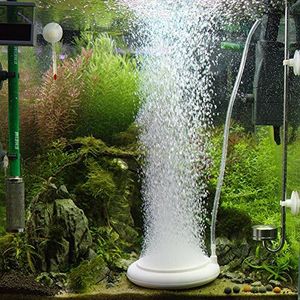 Hygger Aquarium Air Stone Kit, Fish Tank Bubbler, Nano Furnace Flue Round Air Stone Disk Set, Small Bubbles and Ultra-High Dissolved Oxygen for Hydroponics (4 Inch)