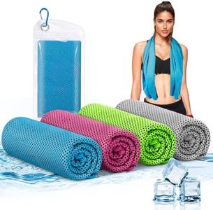 Finvizo 4 Pack Cooling Towels for Neck: Cool Towel Workout Sweat Towel for Sports Gym, Grey (40"x12")