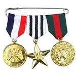 3 MILITARY WAR MEDALS GOLD MEDALS WAR SERVICE STARS PROP ACCESSORIES