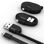 Spooly Micro USB Cable 0.25m | Fast Charge | Super Strong | Keyring Case | A Truly Tangle-free Data and Charger Cable.