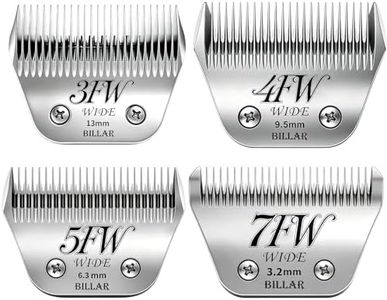 BILLAR 4Pack Dog Grooming Wide Blade,Detachable Pet Dog Grooming Blades,Compatible with Andis,Oster A5,Wahl km10 Clippers.(3FW+4FW+5FW+7FW)