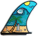 PatchClub Surf Fin Wave & Beach Patch, Outdoor Adventure Patch - Colorful Embroidered Cool Iron On/Sew On Patches