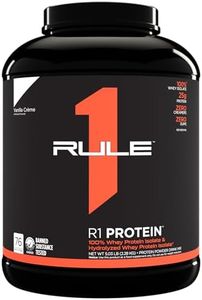 Rule One Proteins, R1 Protein - Vanilla Crème, 25g Fast-Acting, Super-Pure 100% Isolate and Hydrolysate Protein Powder with 6g BCAAs for Muscle Growth and Recovery, 5lbs