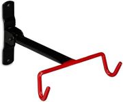 Relaxdays Wall Bicycle Holder, Folding, Load Capacity 20 kg, Home & Garage, HWD: 20 x 25 x 36 cm, Bike Hooks, Black/Red