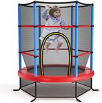 Giantex Trampoline for Kids, ASTM Approved 55'' Mini Kids Trampoline with Safety Enclosure Net, No-Gap Safe Design, Easy to Assemble 4.6 Ft Outdoor Indoor Small Toddler Trampoline
