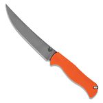 Benchmade - 15500 Meatcrafter Knife, Trailing Point Blade, Plain Edge, Orange Santoprene Handle