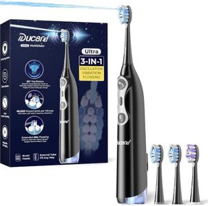 Electric Toothbrush with Water Flosser for Adults with Travel Ready Bag,Bl | Deep Cleaning Technology,for Gum Care and Sensitive Teeth, Compact Design, 30-Day Battery, 3-in-1 Sonic Toothbrush