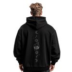 NOBERO Men's Cotton Neck Hooded Sweatshirt (1M-TWRH-C0668_Black 5