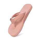 YOHO ArchFlex orthopedic slippers for women | Arch support for pain relief | Soft, Anti-Skid, lightweight | comfortable padded straps flip flops for Everyday | Rose Shadow - UK 7