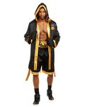 Dreamgirl Men's World Champion Costume, Black/Gold, Medium