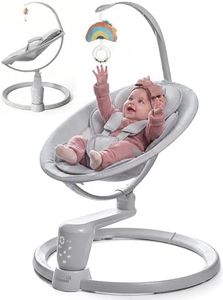 GROWNSY Baby Swing, Dual Motion Infant Swing with Side-to-Side & Front-to-Back Movement, 5 Speeds, 270° Rotation, Portable Compact Design, 5-Point Harness for 0–9 Months
