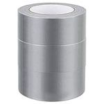 HEYSTYLE 3 Rolls Duct Tape Heavy Duty 2 Inch x 33 Yard (50mm x 30m), No Residue, Tear by Hand, Silver Duct Tape for Repair, Industrial, Professional Use