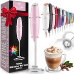 Zulay Kitchen Powerful Milk Frother Wand - Ultra Fast Handheld Drink Mixer - Electric Whisk Foam Maker for Coffee, Lattes, Cappuccino, Frappe, Matcha & Coffee Creamer - Milk Boss Cotton Candy