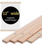 Zhichengbosi Magnetic Poster Frame Hanger, 30 cm Wide Wooden Magnet Frames Hanger for Canvas Artwork Art Print Paper Map Family Photo Picture Wall Hanging