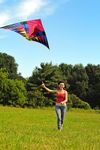 Abstract Art Delta Kite with Tail - Unique Design for Creative Sky-High Adventures Multicolor