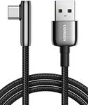 UGREEN USB C Cable 90 Degree Right Angle, USB A to Type C Fast Charging Braided Cord L Shape, Compatible with iPhone 16 15, Galaxy S24 S23 S22 S21, LG G8 G7 V40 V30, Moto Z Z3, Switch (0.5M)