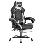 SUKIDA Ergonomic Gaming Chair for Adult, Comfortable Desk Chair with Massage, Comfy Headrest and Lumbar Support Pc Office chairs with Footrest, Height Adjustable Rotating Task Chairs