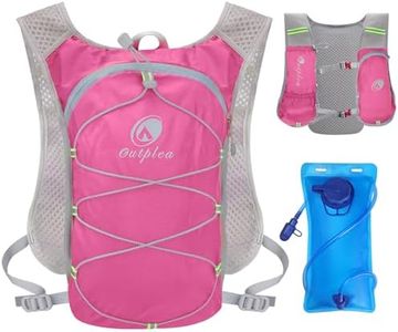 Outplea Sac à Dos Hydratation Marathoner avec Poche à Eau 2 L, Gilet Hydratation Running Ultraléger, Sac Eau Running de Camping Randonnée Trail Sport, Rose