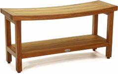 AquaTeak 36" OptiArea Teak Shower Bench with Shelf From the Sumba Collection.