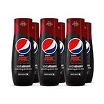 SodaStream Flavours Pepsi Max Cherry Sparkling Drink Mix, Soda & Fizzy Drink Maker Concentrate, Diet Pepsi with Maximum Taste & No Sugar, Official Pepsi Cola x SodaStream Syrup - 6 x 440ml Multi Pack