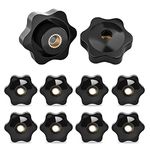 FYting M10 Star Knobs,10 PCS Female Knob Screws M10 Clamping Screw knob Threaded Female Star Knob Black Plastic Clamp Nut Clamping Screw Knob for Machinery Equipment Industrial Equipment - 38mm