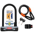 Burg-Wächter Gold Sold Secure Bicycle D Lock & 1.2M Security Cable,One Size, Black