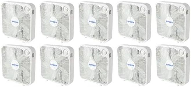 Hurricane Classic Floor Box Fan, 3 Speed Settings, White - 20in, 10 Pack