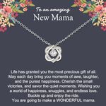 NOURISHLOV New Mom Necklace, Sterling Silver 2 Hearts Mama Gifts for Pregnant Daughter, First Time Mom Gifts for Expecting Mother, Pregnancy Gifts for Mom to Be, Mothers Day Christmas Jewelry,