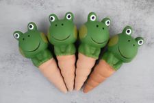 Hortican Frog Shaped Self-Watering Stakes, Set of 4 - Clay Drip Irrigation Spikes for Consistent Plant Hydration - Ideal for Indoor & Outdoor Gardening, Home & Vacation Plant Care