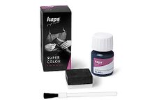 Kaps Super Color, Dye for Natural, Faux Leather and Fabric, Paint for Shoes, Boots and Bags with Sponge and Brush (117 - Navy Blue)