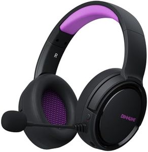 BINNUNE Wireless Gaming Headset, 2.4GHz Gaming Headphones for PS4, PS5, PC, NS, Bluetooth 5.3 Headphones with 40Hr Battery, Noise Canceling Microphone, Stereo Sound for Laptop, Mobile, Mac - Purple