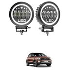 XZRTZ 5 Inch 50 Watt Round LED Headlight Fog Light Motorcycle 5 LED CREE LED Work Light Angel Eyes Additional Headlight LED Offroad Red Blue Drl Compatible T-Cross