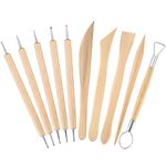 Clay Tools Set, Polymer Clay tools, Wooden Modeling Clay Sculpting Tools, Pottery Tools Kit for DIY Art Crafts(10 PCs)