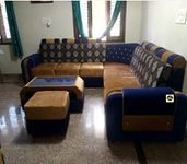 Taxzek Diamand Stitched Living Room 7 Seater Sofa Set (Fabric) (Russet Brown)