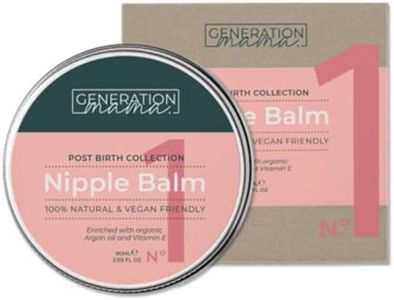 Generation Mama Nipple Cream For Breast-feeding - 100% Natural Organic Vegan & Lanolin Free - Made In The UK - Nipple Balm For Sore & Cracked Nipples With Vitamin E - Newborn & Hospital Bag Essential
